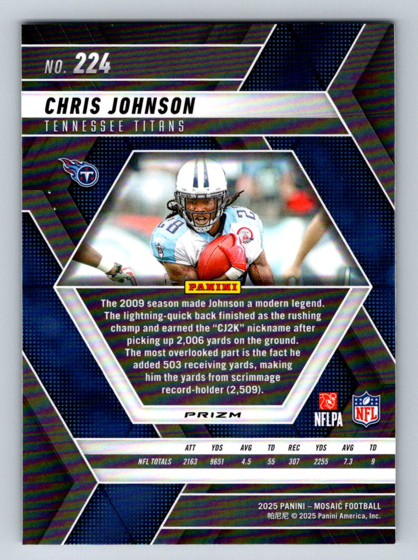 2025 Panini Mosaic #224 Chris Johnson Mosaic Green