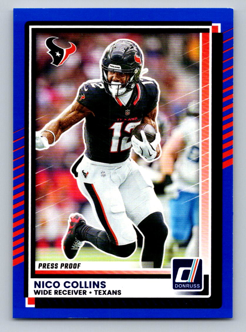 2025 Donruss #206 Nico Collins Press Proofs Blue