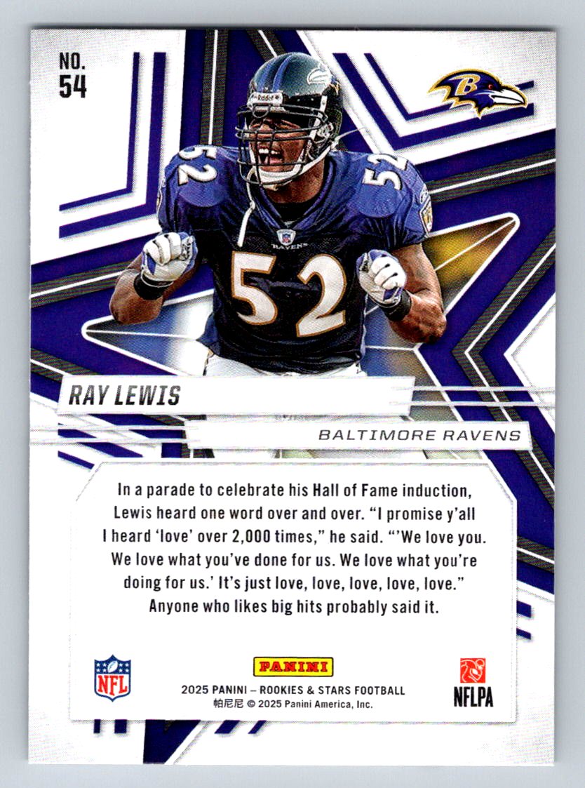 2025 Panini Rookies & Stars #54 Ray Lewis