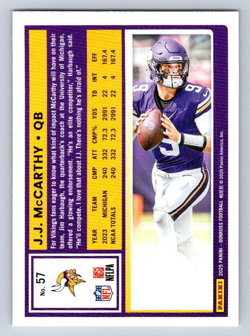 2025 Donruss #57 J.J. McCarthy