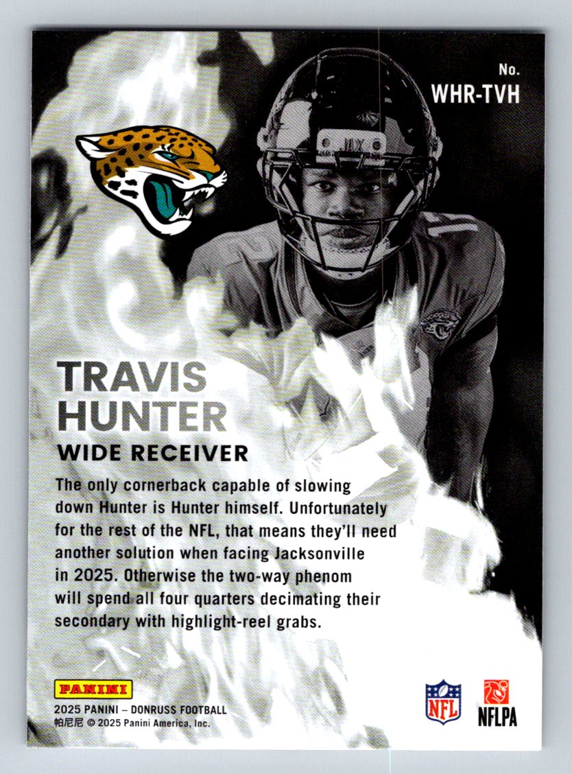 2025 Donruss #WHR-TVH Travis Hunter White Hot Rookies