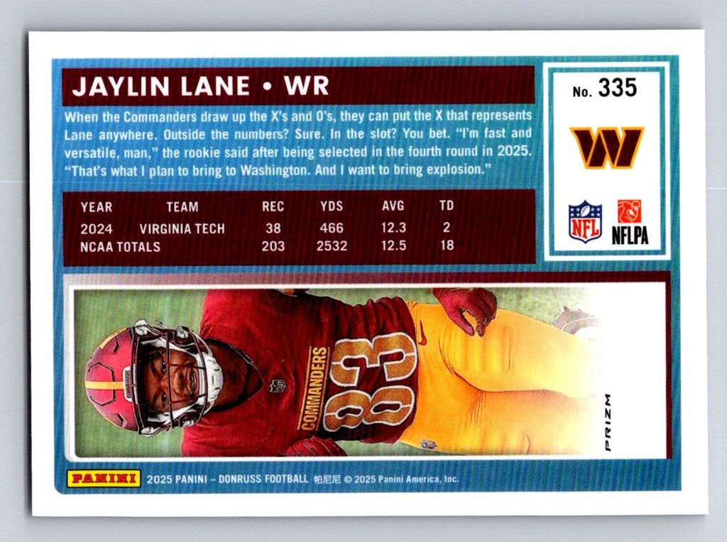 2025 Donruss #335 Jaylin Lane Optic Rated Rookies Preview Pink
