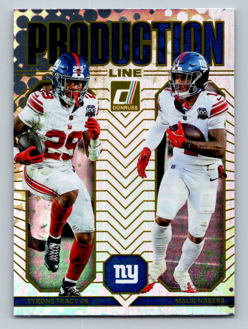 2025 Donruss #9 Malik Nabers / Tyrone Tracy Jr. Production Line