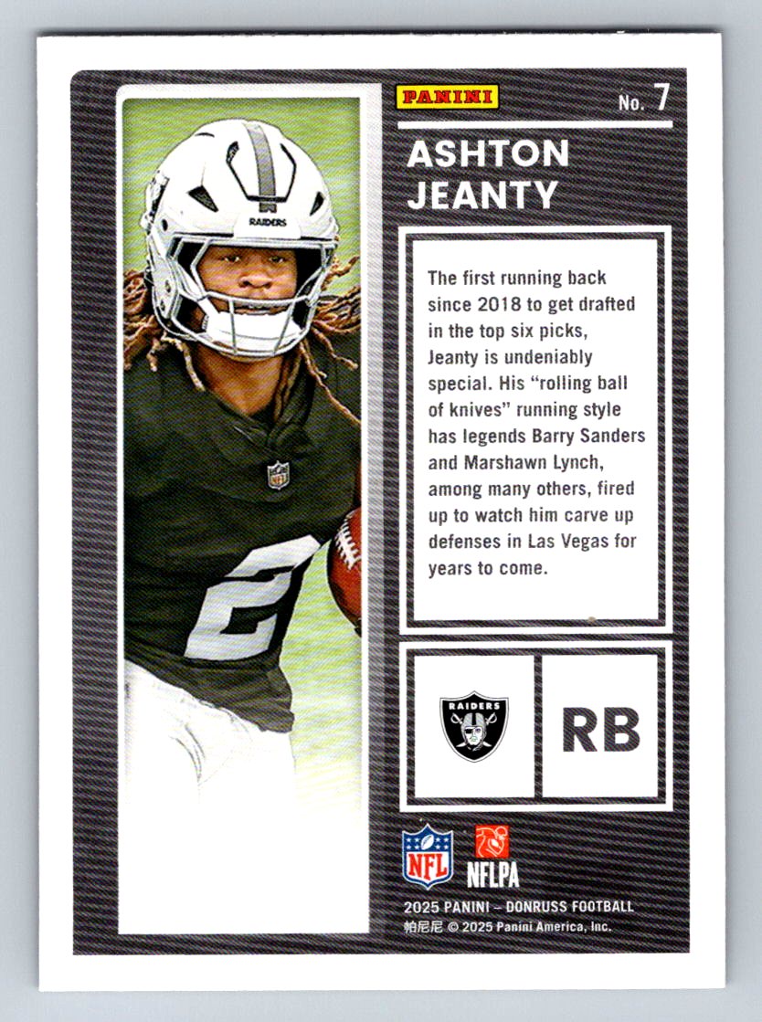 2025 Donruss #7 Ashton Jeanty The Rookies