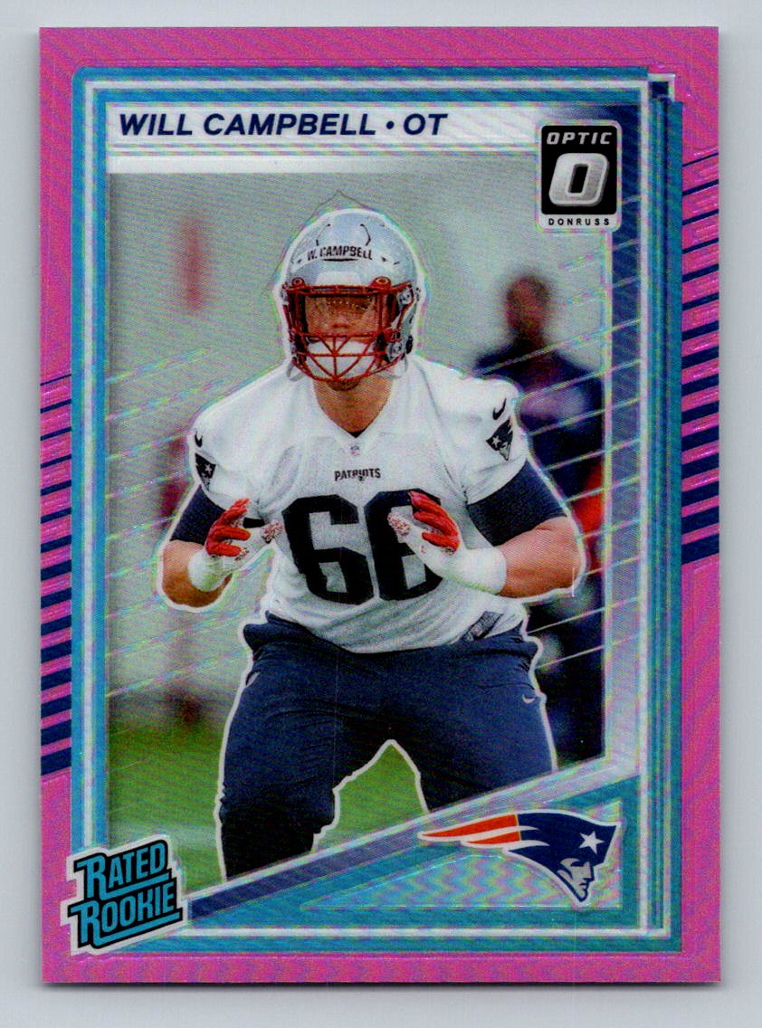 2025 Donruss #345 Will Campbell Optic Rated Rookies Preview Pink