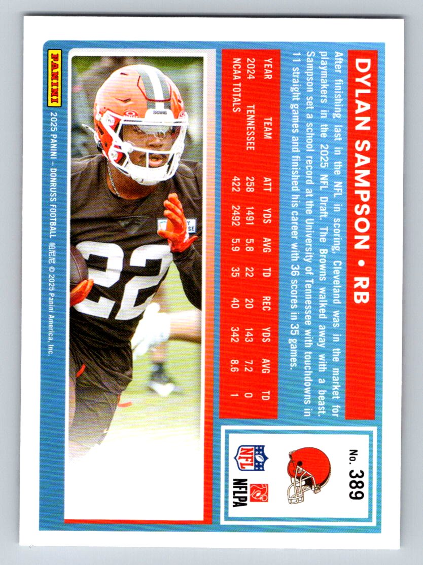 2025 Donruss #389 Dylan Sampson