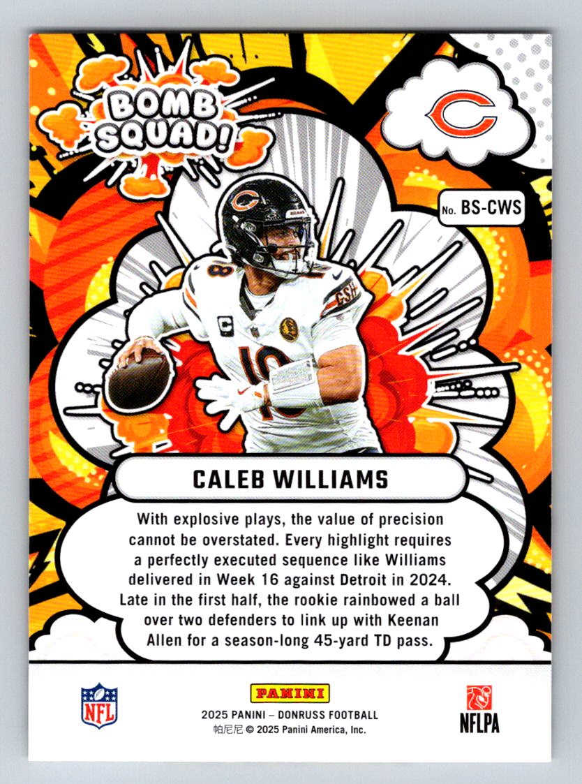2025 Donruss #BS-CWS Caleb Williams Bomb Squad