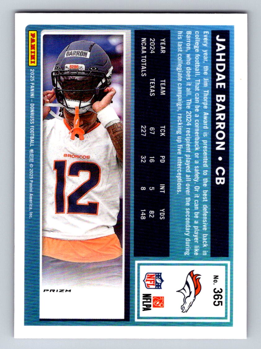 2025 Donruss Optic #207 Jahdae Barron Pink