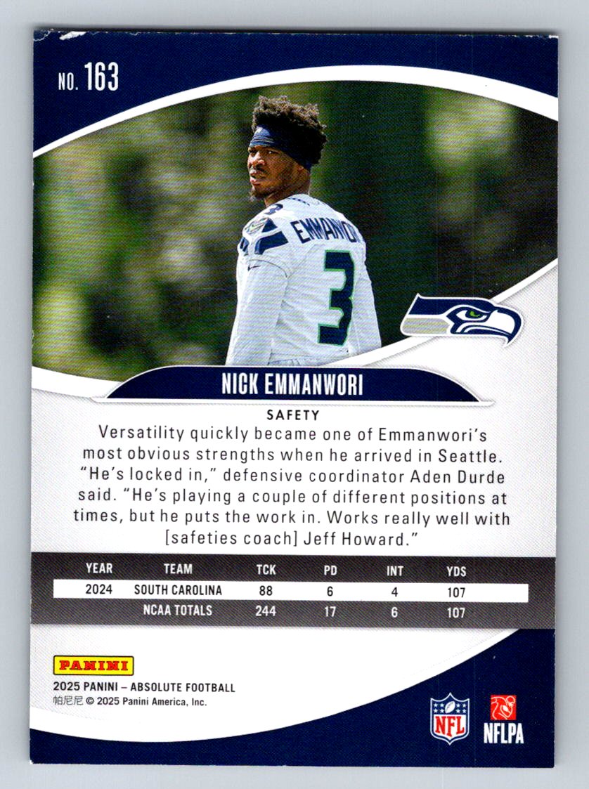 2025 Panini Absolute #163 Nick Emmanwori Yellow