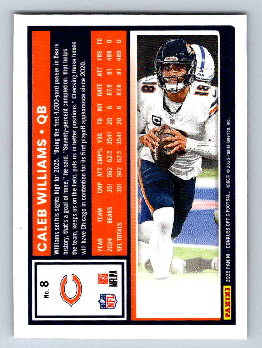 2025 Donruss Optic #8 Caleb Williams