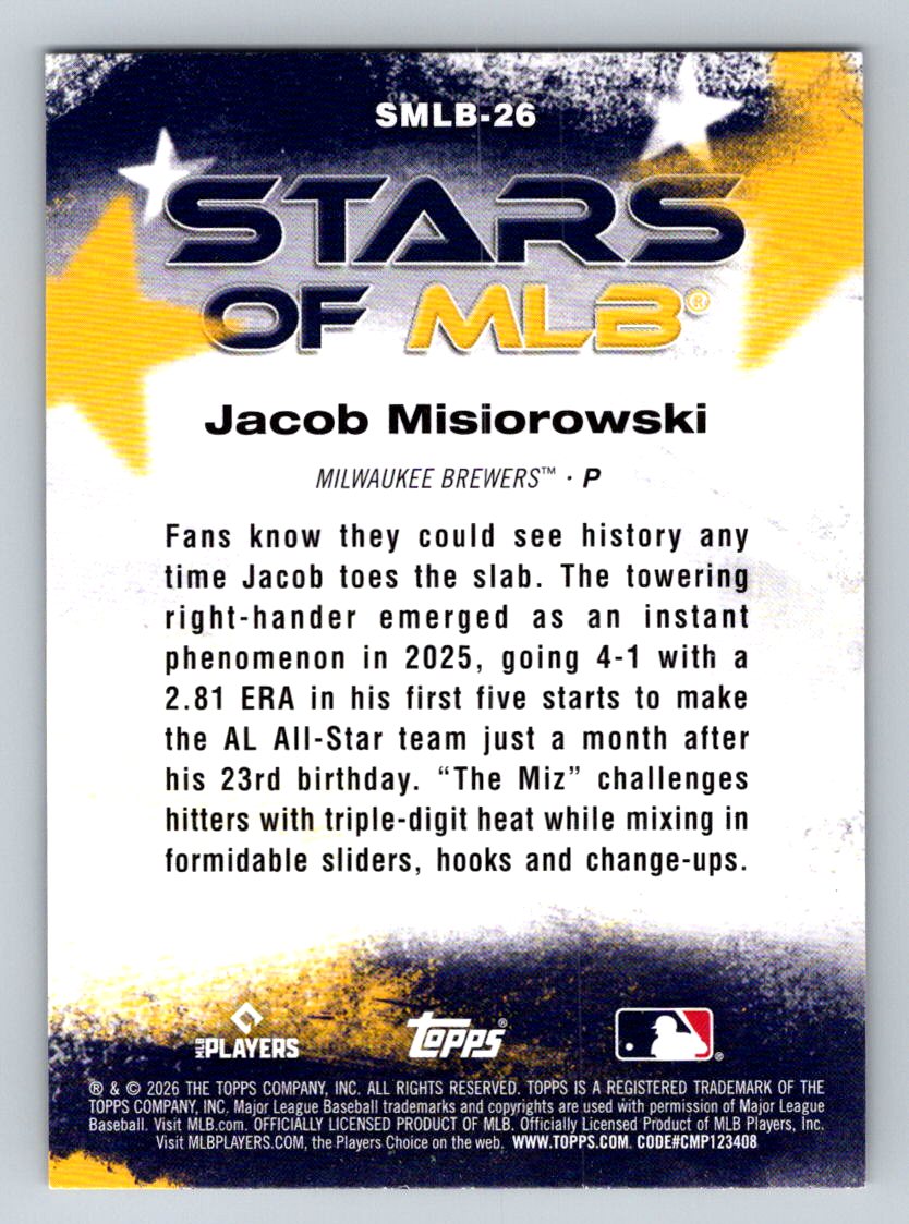 2026 Topps #SMLB-26 Jacob Misiorowski Stars of MLB