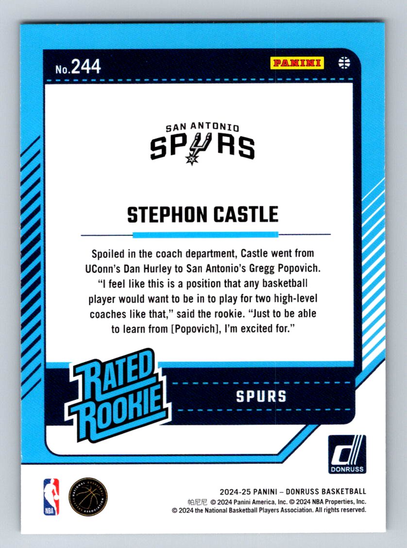 2024-25 Donruss #244 Stephon Castle Holo Green Laser