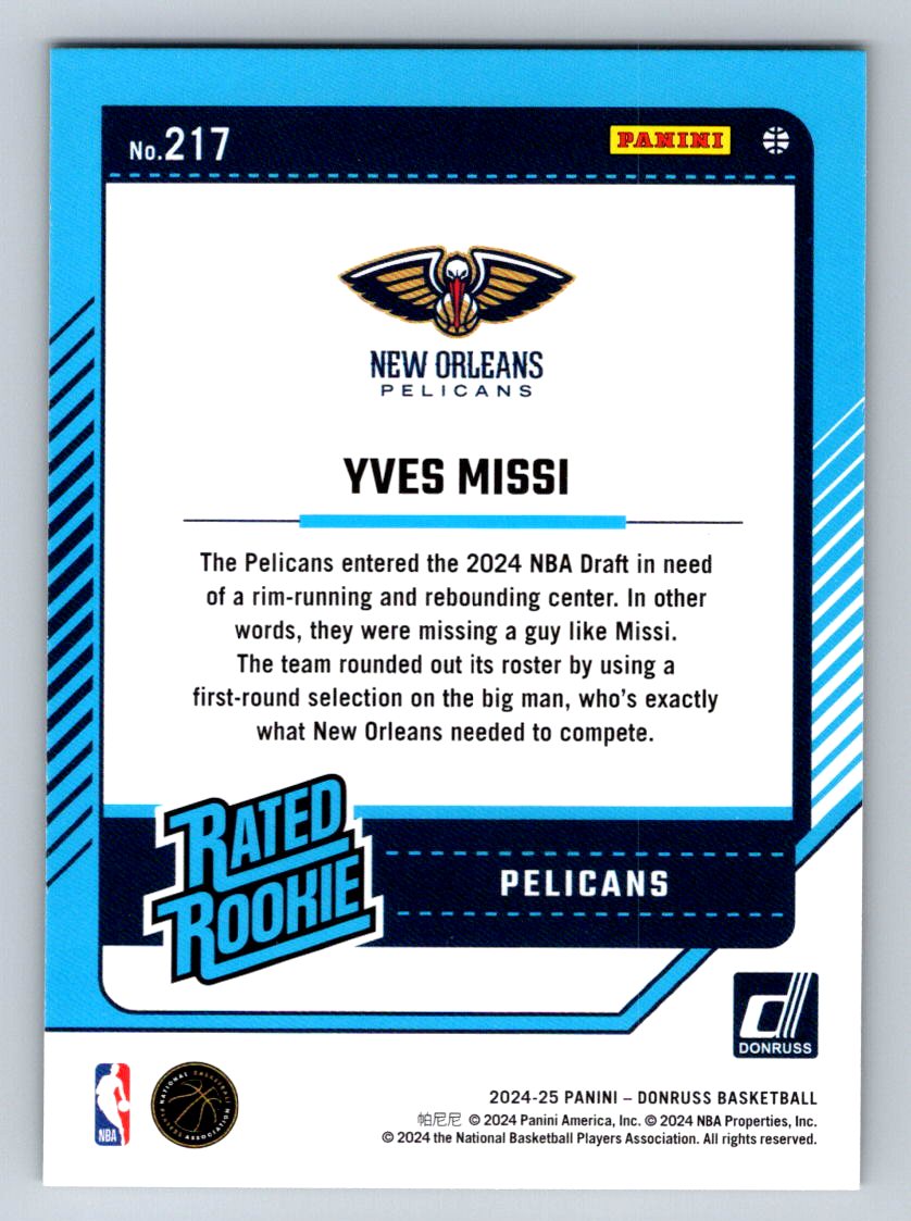 2024-25 Donruss #217 Yves Missi Holo Green Laser