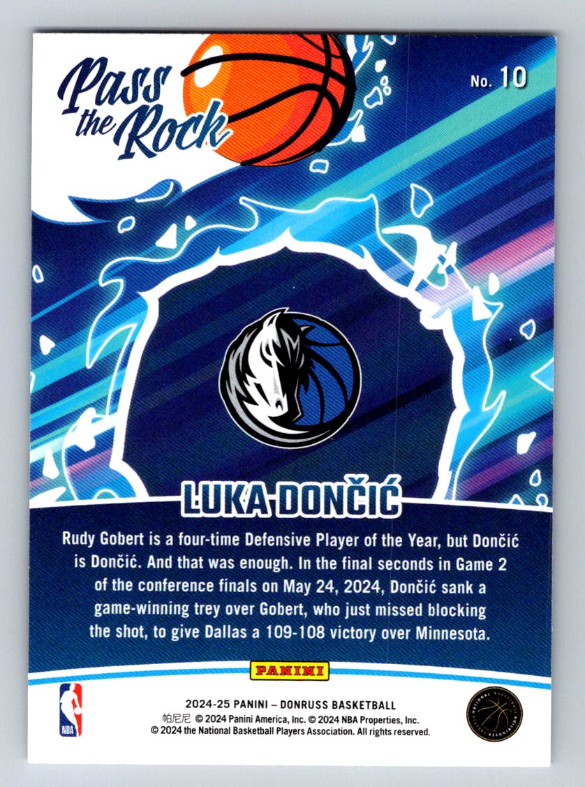 2024-25 Donruss #10 Luka Doncic Pass the Rock