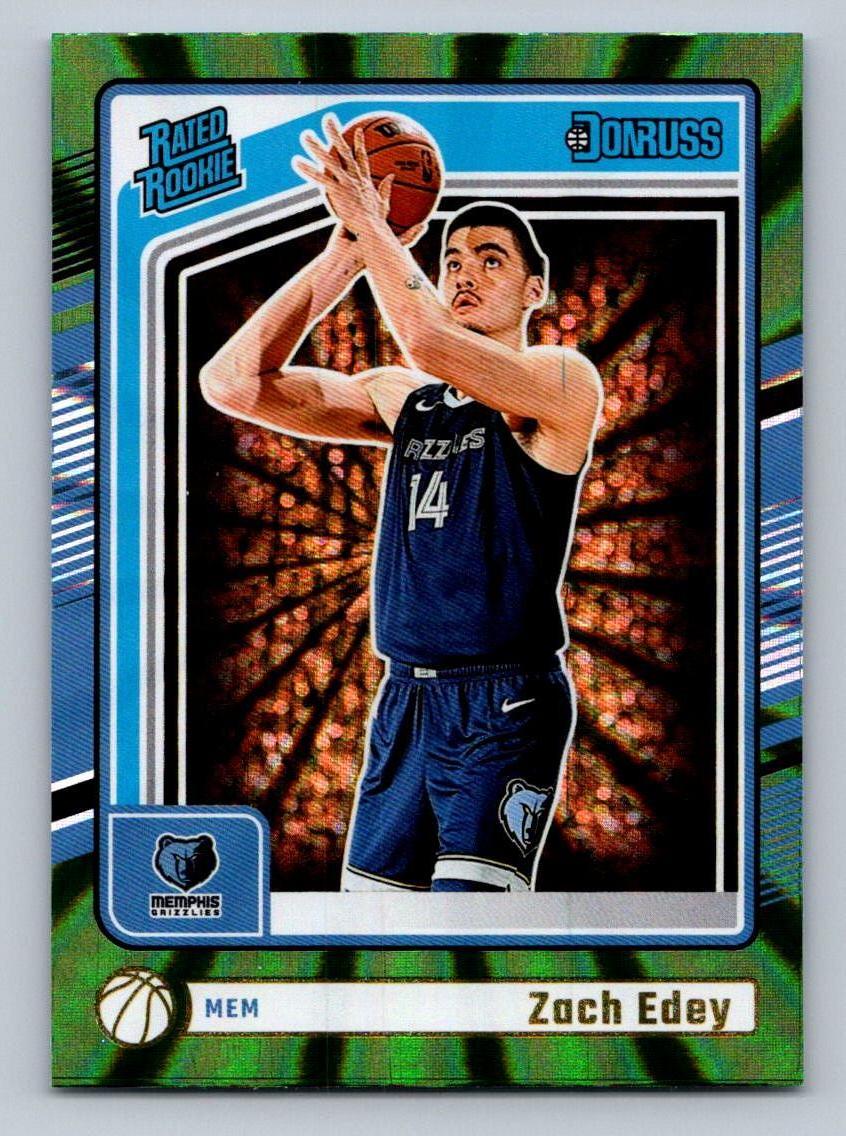 2024-25 Donruss #239 Zach Edey Holo Green Laser