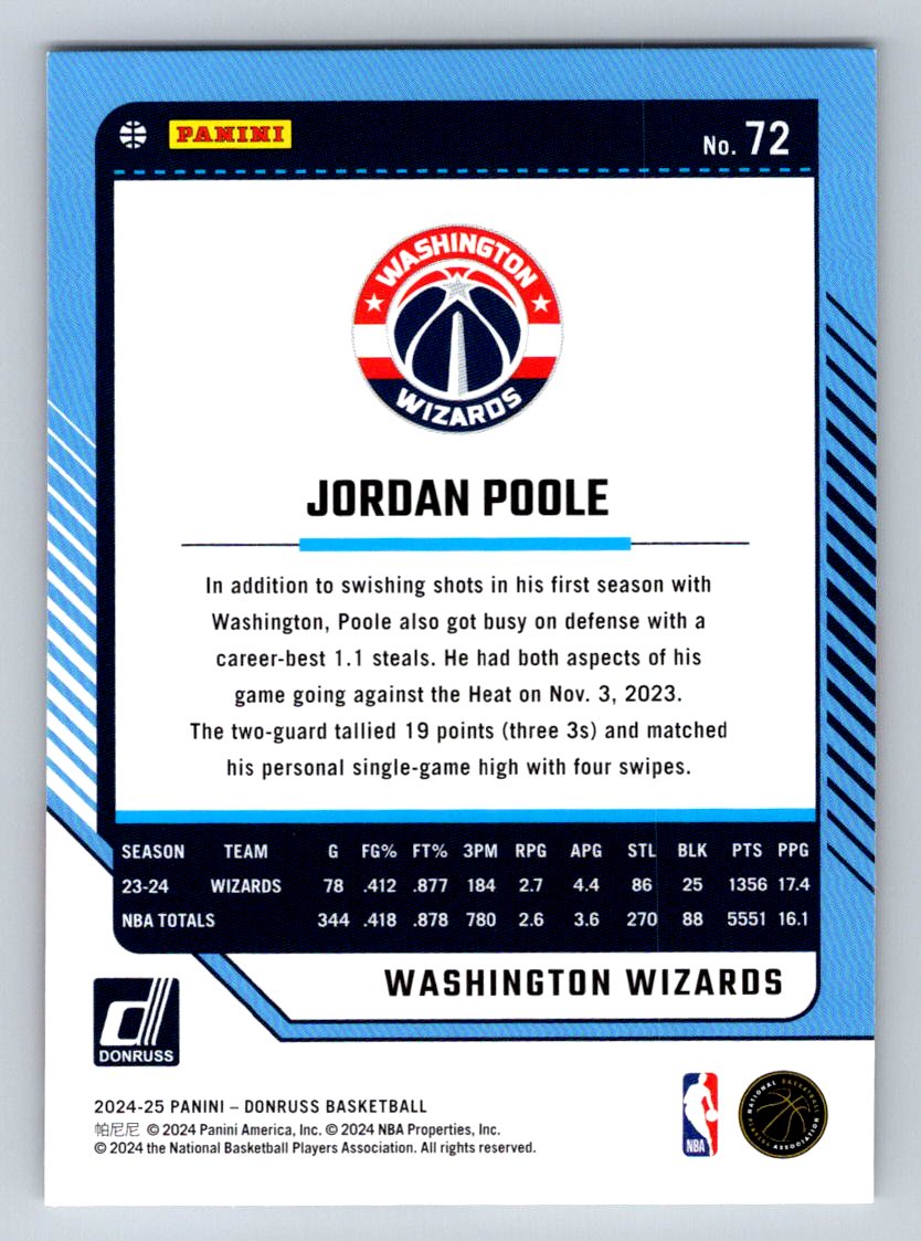 2024-25 Donruss #72 Jordan Poole