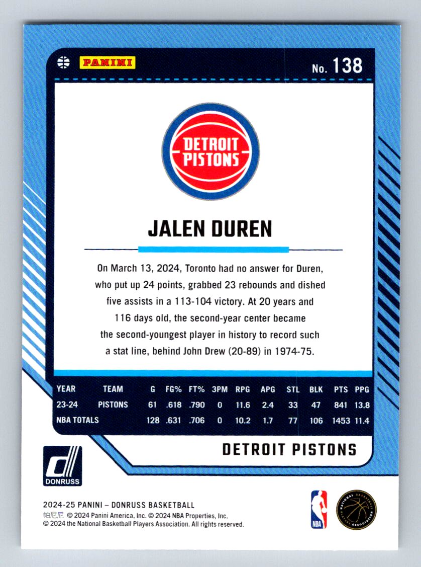 2024-25 Donruss #138 Jalen Duren
