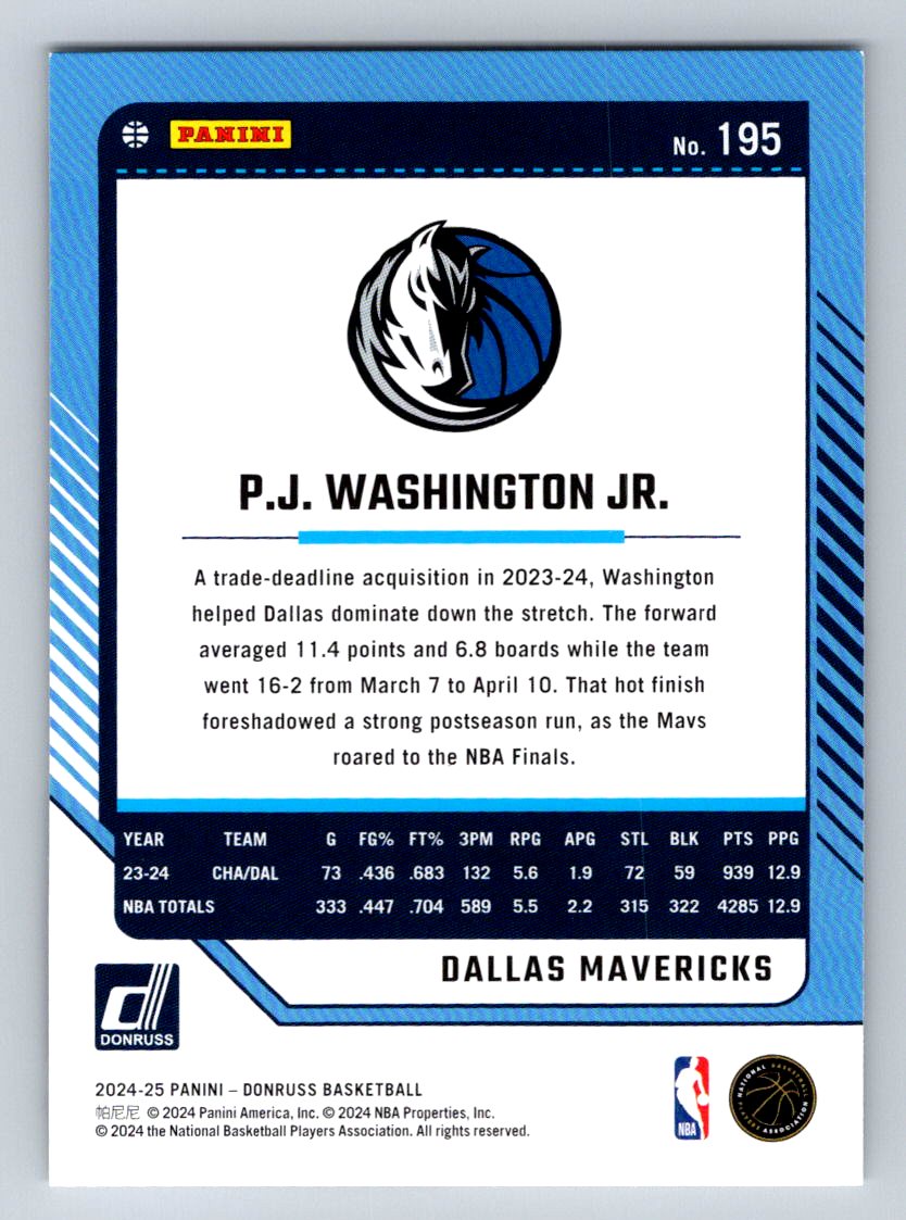 2024-25 Donruss #195 P.J. Washington Jr.