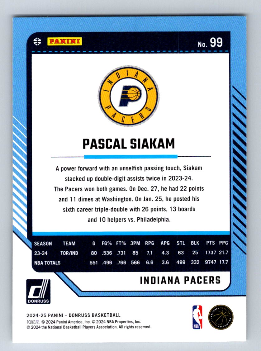 2024-25 Donruss #99 Pascal Siakam