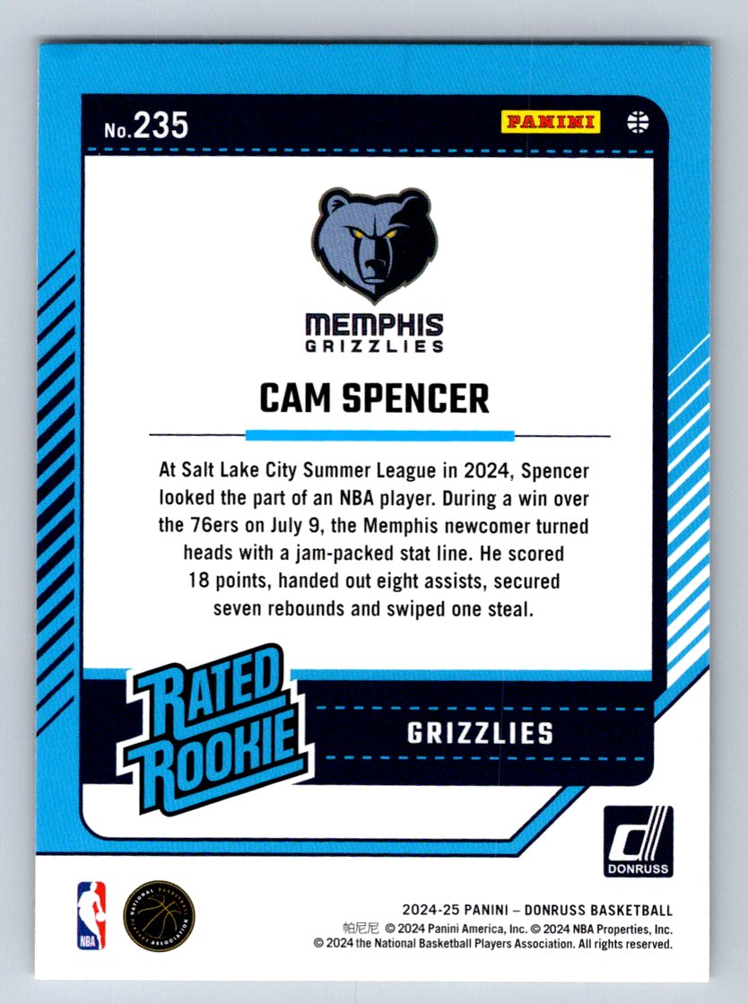 2024-25 Donruss #235 Cam Spencer