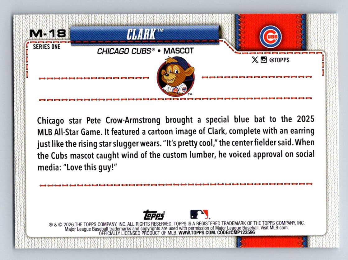 2026 Topps #M-18 Clark Mascots