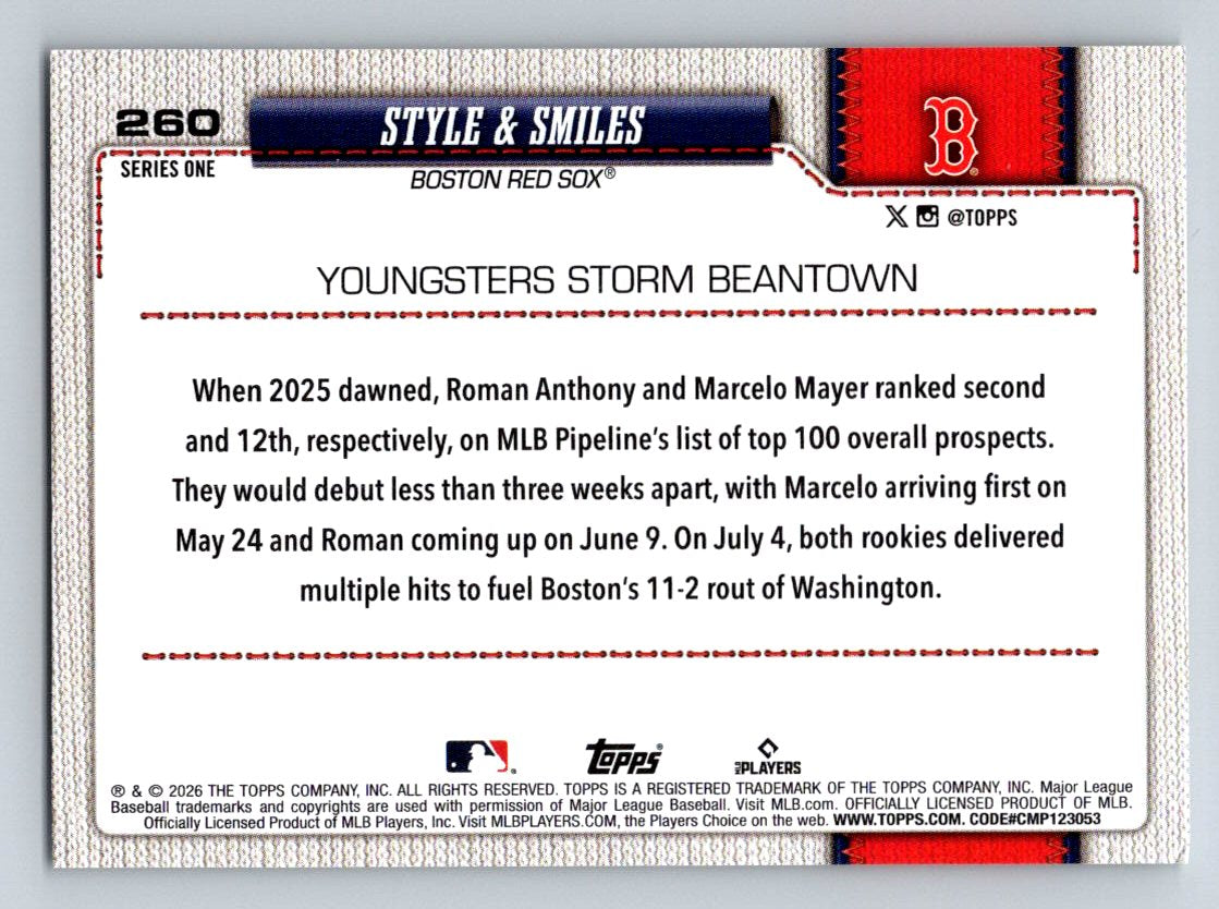 2026 Topps #260 Style &amp; Smiles