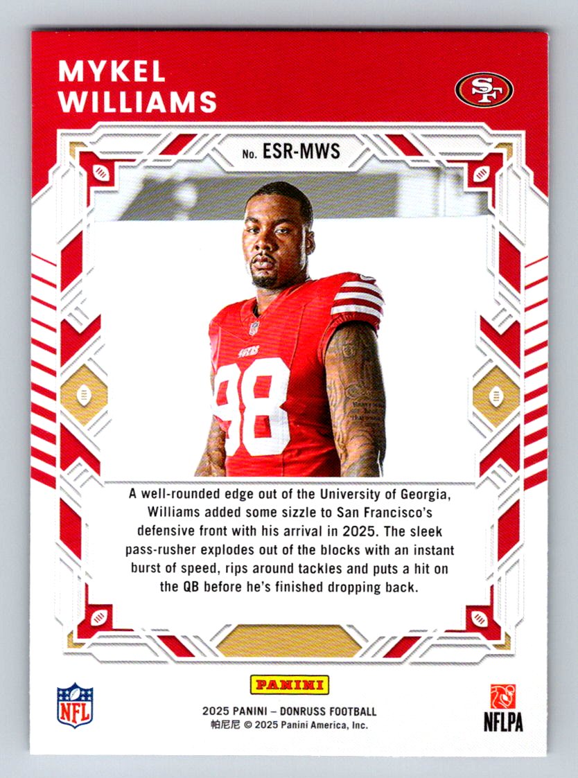 2025 Donruss #ESR-MWS Mykel Williams The Elite Series Rookies