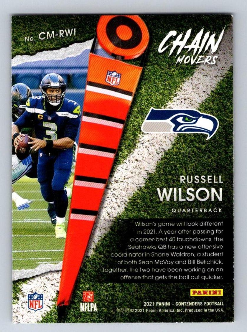 2021 Panini Contenders #CM-RWI Russell Wilson Chain Movers