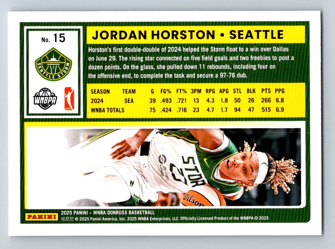 2025 Donruss WNBA #15 Jordan Horston