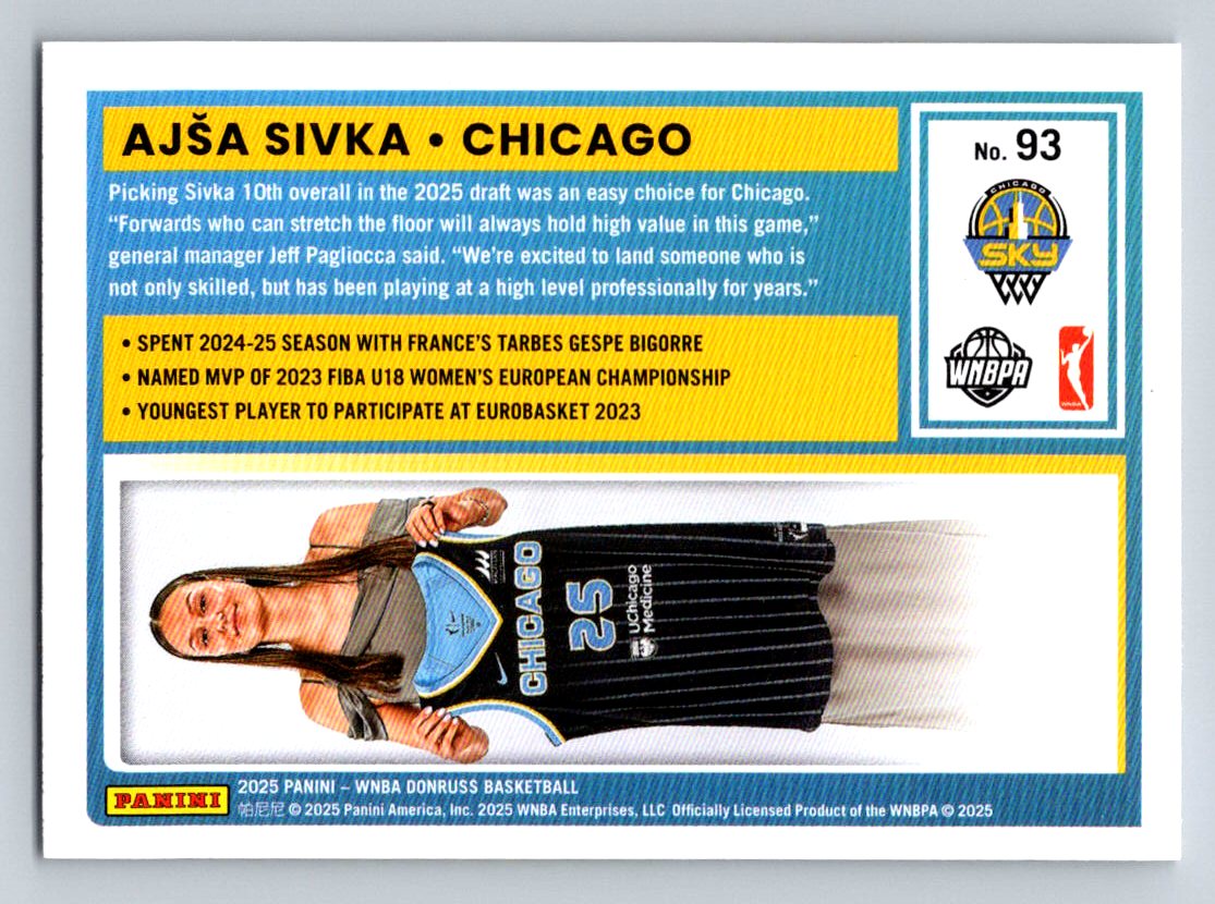 2025 Donruss WNBA #93 Ajsa Sivka