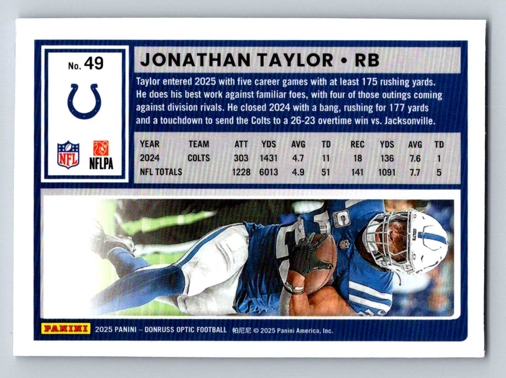 2025 Donruss Optic #49 Jonathan Taylor