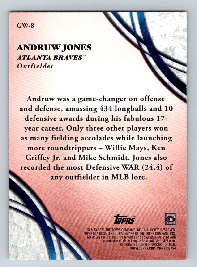 2026 Topps #GW-8 Andruw Jones Glove Work