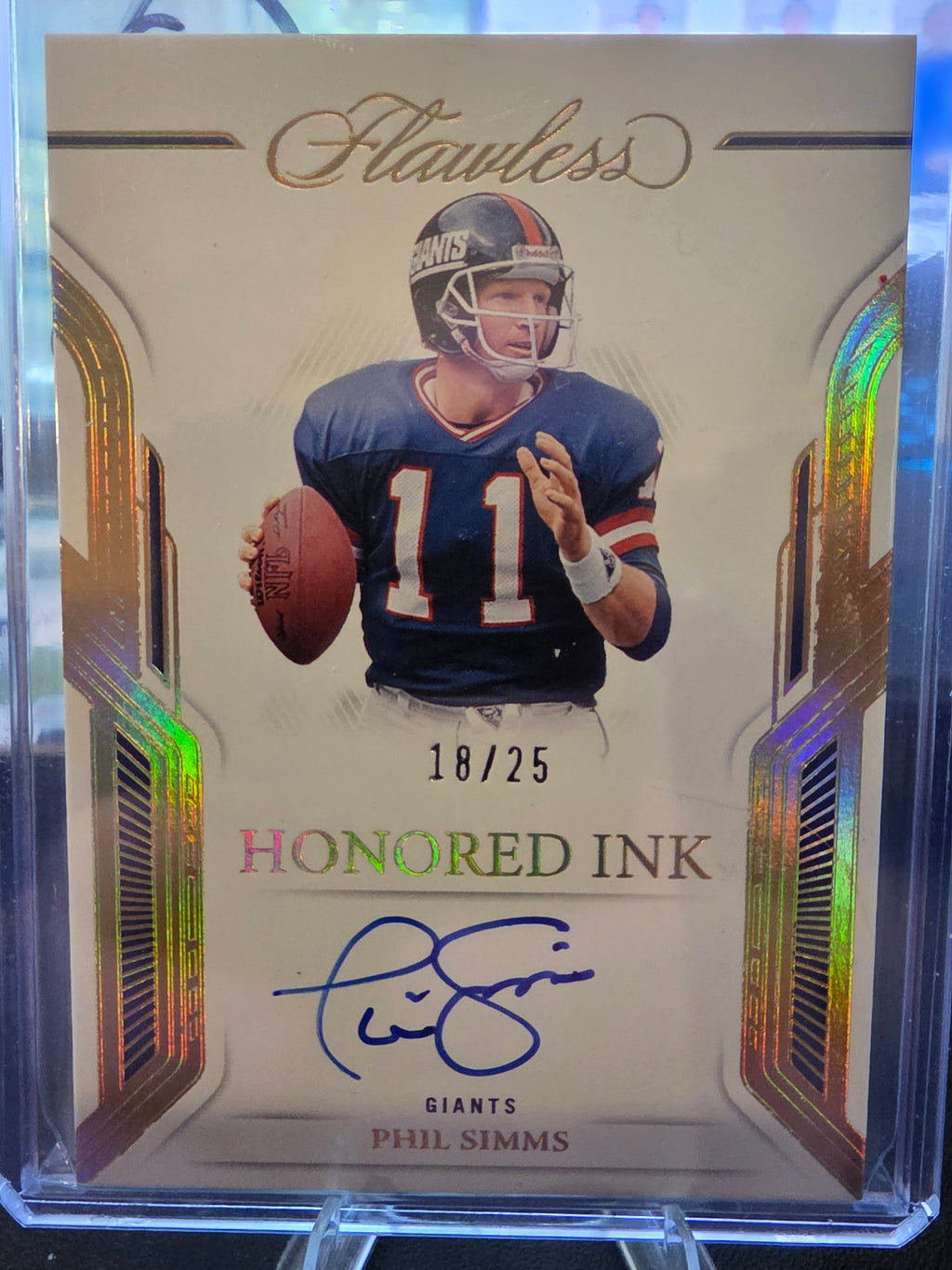 2023 Panini Flawless #HI-PSI Phil Simms Honored Ink #/25